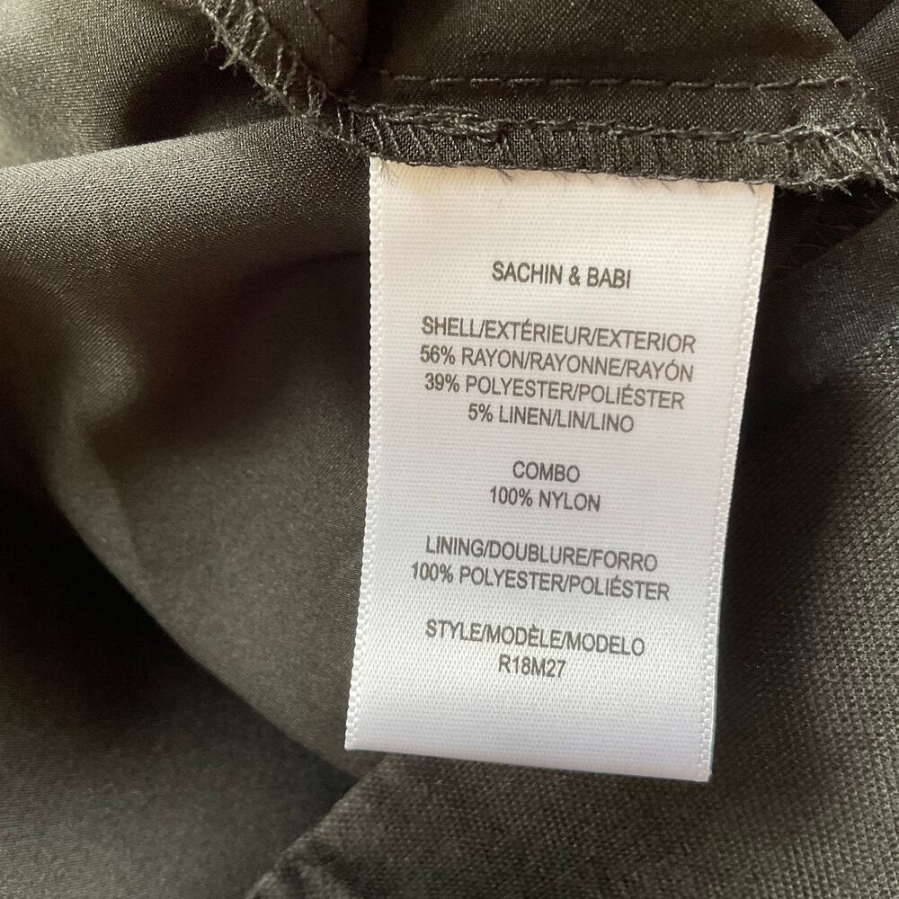 Sachin & Babi Beaded Chiffon Fit and Flare Cocktail Dress Black Size 8 - Picture 12 of 13
